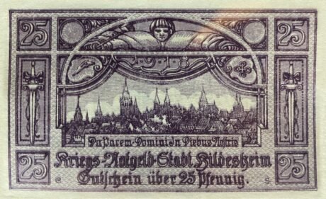 Реверс банкноты 25 fenigów (Niemcy) 1918