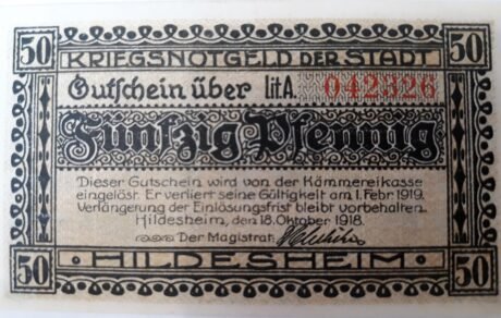 Аверс банкноты 50 fenigów (Niemcy) 1918