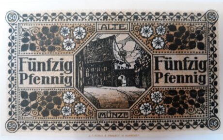 Реверс банкноты 50 fenigów (Niemcy) 1918