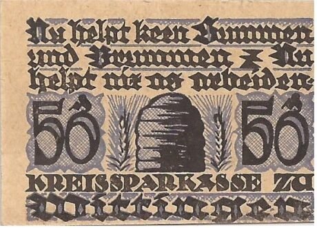 Аверс банкноты 50 пфеннигов Kreissparkasse Wittingen (Германия)
