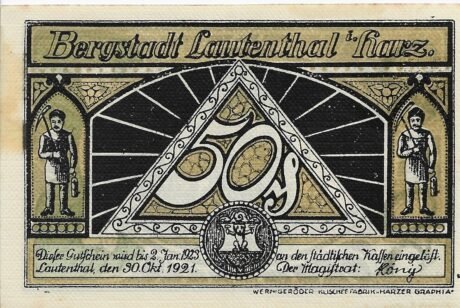 Аверс банкноты 50 fenigów (Niemcy) 1921