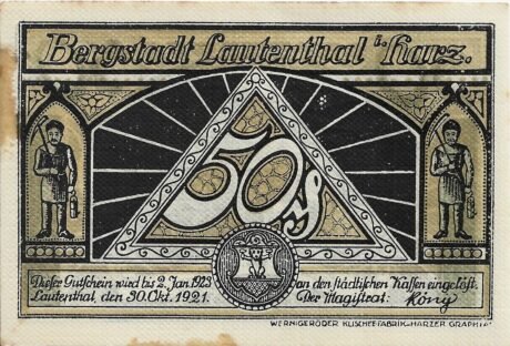 Аверс банкноты 50 fenigów (Niemcy) 1921