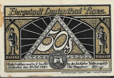 Аверс банкноты 50 fenigów (Niemcy) 1921