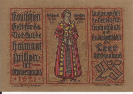 Аверс банкноты 25 fenigów Verein für Heimatschutz und Heimatgeschichte (Niemcy) 1921
