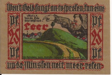 Реверс банкноты 25 fenigów Verein für Heimatschutz und Heimatgeschichte (Niemcy) 1921