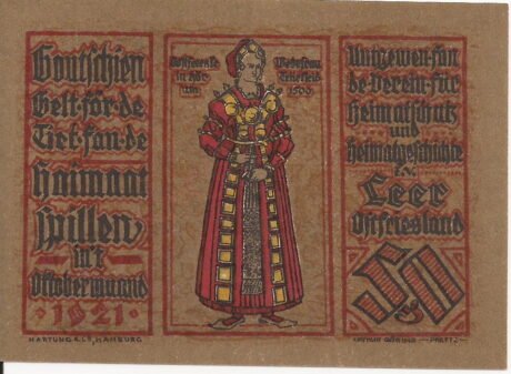 Аверс банкноты 50 fenigów Verein für Heimatschutz und Heimatgeschichte (Niemcy) 1921