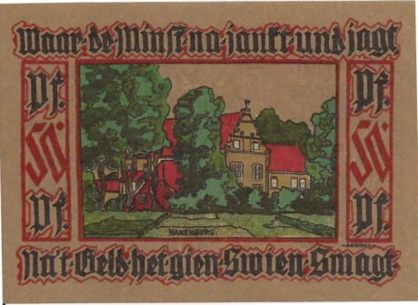 Реверс банкноты 50 fenigów Verein für Heimatschutz und Heimatgeschichte (Niemcy) 1921