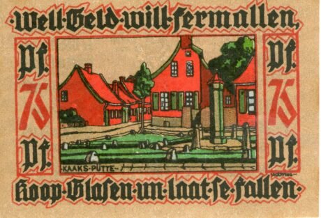 Реверс банкноты 75 пфеннигов Verein für Heimatschutz und Heimatgeschichte (Германия)