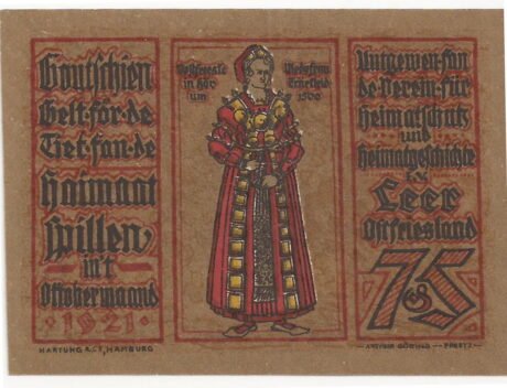 Аверс банкноты 75 пфеннигов Verein für Heimatschutz und Heimatgeschichte (Германия) 1921 года