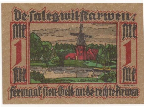 Реверс банкноты 1 marka Verein für Heimatschutz und Heimatgeschichte (Niemcy) 1921