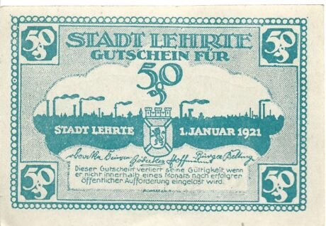 Аверс банкноты 50 fenigów (Niemcy) 1921