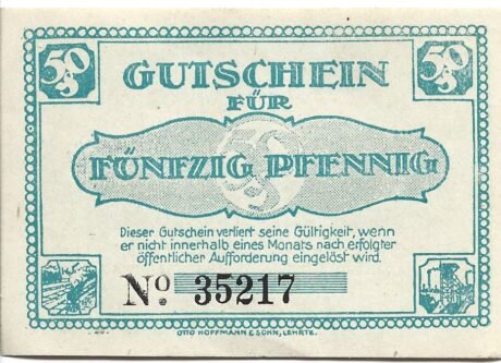 Реверс банкноты 50 fenigów (Niemcy) 1921