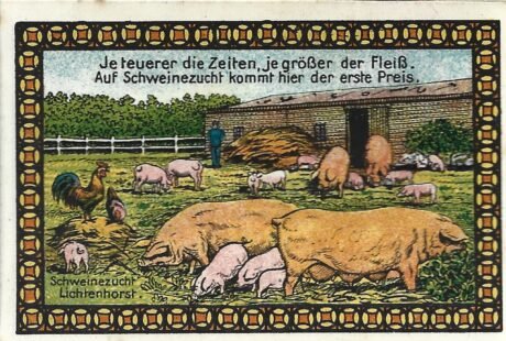 Реверс банкноты 25 fenigów Kriegs Gefangenen Lager (Niemcy)