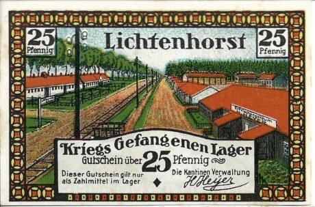 Аверс банкноты 25 fenigów Kriegs Gefangenen Lager (Niemcy)