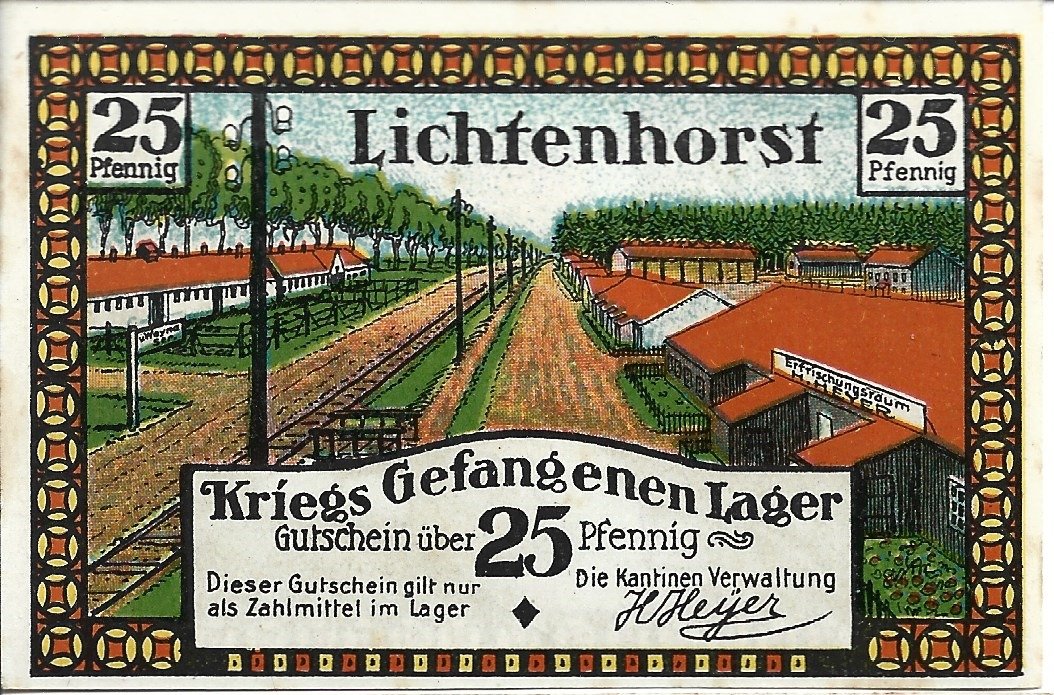 Аверс банкноты 25 пфеннигов Kriegs Gefangenen Lager (Германия)