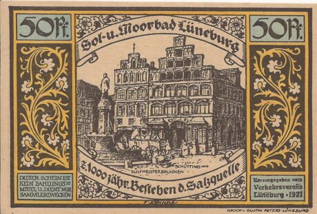 Аверс банкноты 50 fenigów Verkehrsverein (Niemcy) 1921