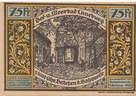 Аверс банкноты 75 пфеннигов Verkehrsverein (Германия) 1921 года