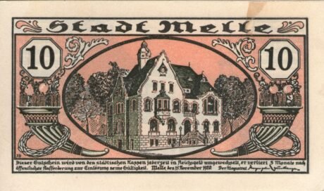 Аверс банкноты 10 fenigów (Niemcy) 1920