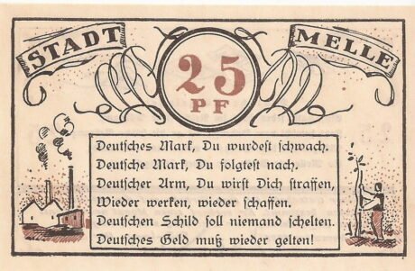 Аверс банкноты 25 fenigów (Niemcy) 1921