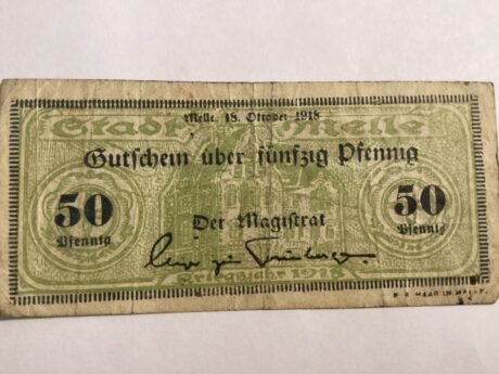 Аверс банкноты 50 fenigów (Niemcy) 1918