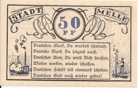 Аверс банкноты 50 fenigów (Niemcy) 1921