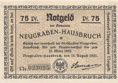 Аверс банкноты 75 пфеннигов (Германия) 1921 года