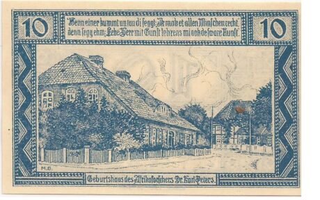 Реверс банкноты 10 пфеннигов (Германия) 1921 года