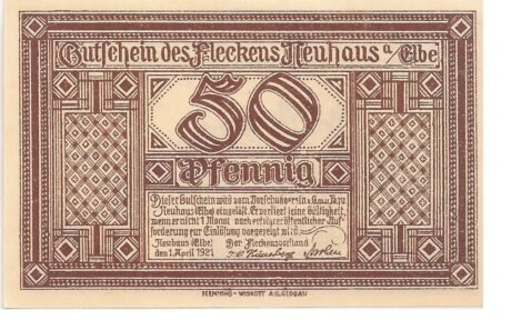 Аверс банкноты 50 fenigów (Niemcy) 1921
