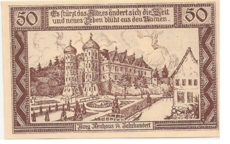 Реверс банкноты 50 fenigów (Niemcy) 1921