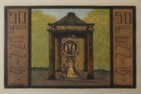 Реверс банкноты 50 fenigów Kreissparkasse (Niemcy) 1921