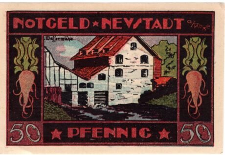 Реверс банкноты 50 fenigów (Niemcy) 1921