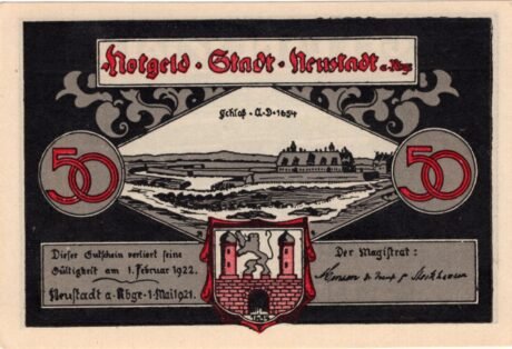 Аверс банкноты 50 fenigów (Niemcy) 1921