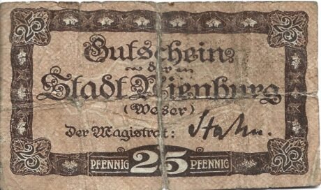 Аверс банкноты 25 fenigów (Niemcy)