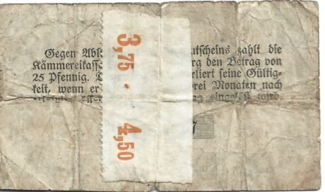 Реверс банкноты 25 fenigów (Niemcy)