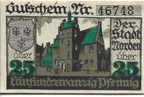 Аверс банкноты 25 fenigów (Niemcy) 1919