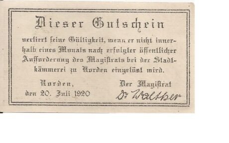 Реверс банкноты 25 пфеннигов (Германия) 1920 года