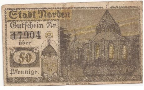 Аверс банкноты 50 fenigów (Niemcy) 1920