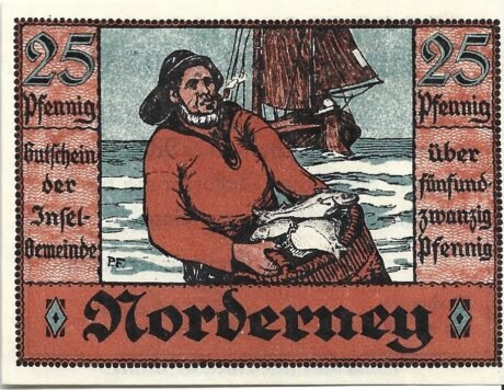 Аверс банкноты 25 fenigów (Niemcy) 1921