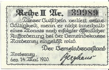 Реверс банкноты 50 fenigów (Niemcy) 1921