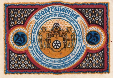 Аверс банкноты 25 fenigów (Niemcy) 1921