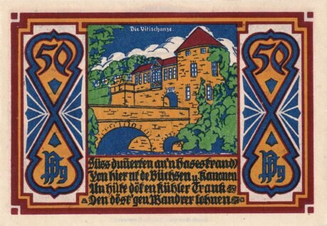 Реверс банкноты 50 fenigów (Niemcy) 1921