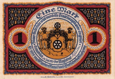 Аверс банкноты 1 marka (Niemcy) 1921