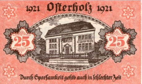 Реверс банкноты 25 пфеннигов Amtssparkasse (Германия) 1921 года