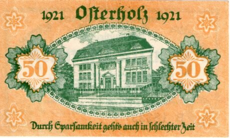 Реверс банкноты 50 пфеннигов Amtssparkasse (Германия) 1921 года