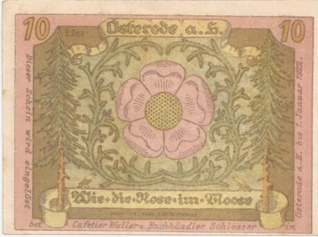 Аверс банкноты 10 пфеннигов Waller, Schlösser (Германия)