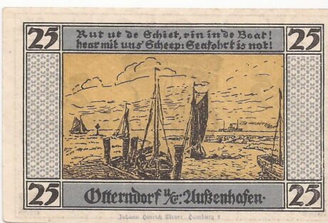 Реверс банкноты 25 fenigów (Niemcy) 1920