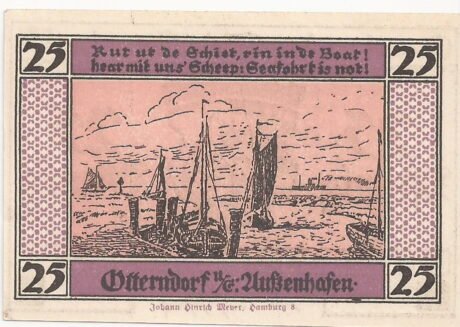 Реверс банкноты 25 fenigów (Niemcy) 1920