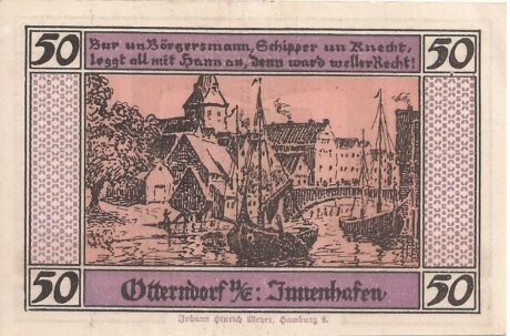 Реверс банкноты 50 fenigów (Niemcy) 1920