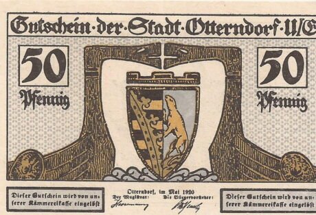 Аверс банкноты 50 fenigów (Niemcy) 1920