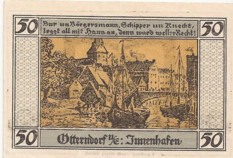 Реверс банкноты 50 fenigów (Niemcy) 1920